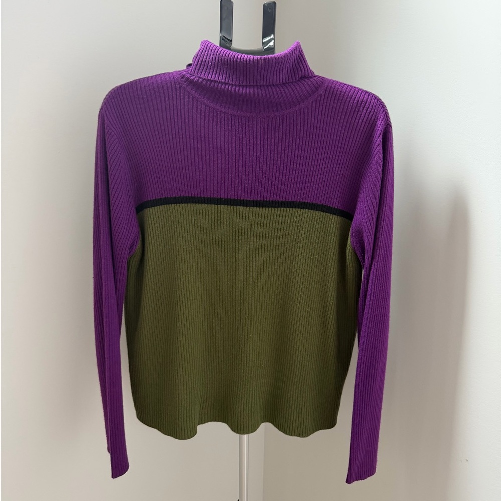 PASSPORT | Purple and Olive Turtleneck Sweater